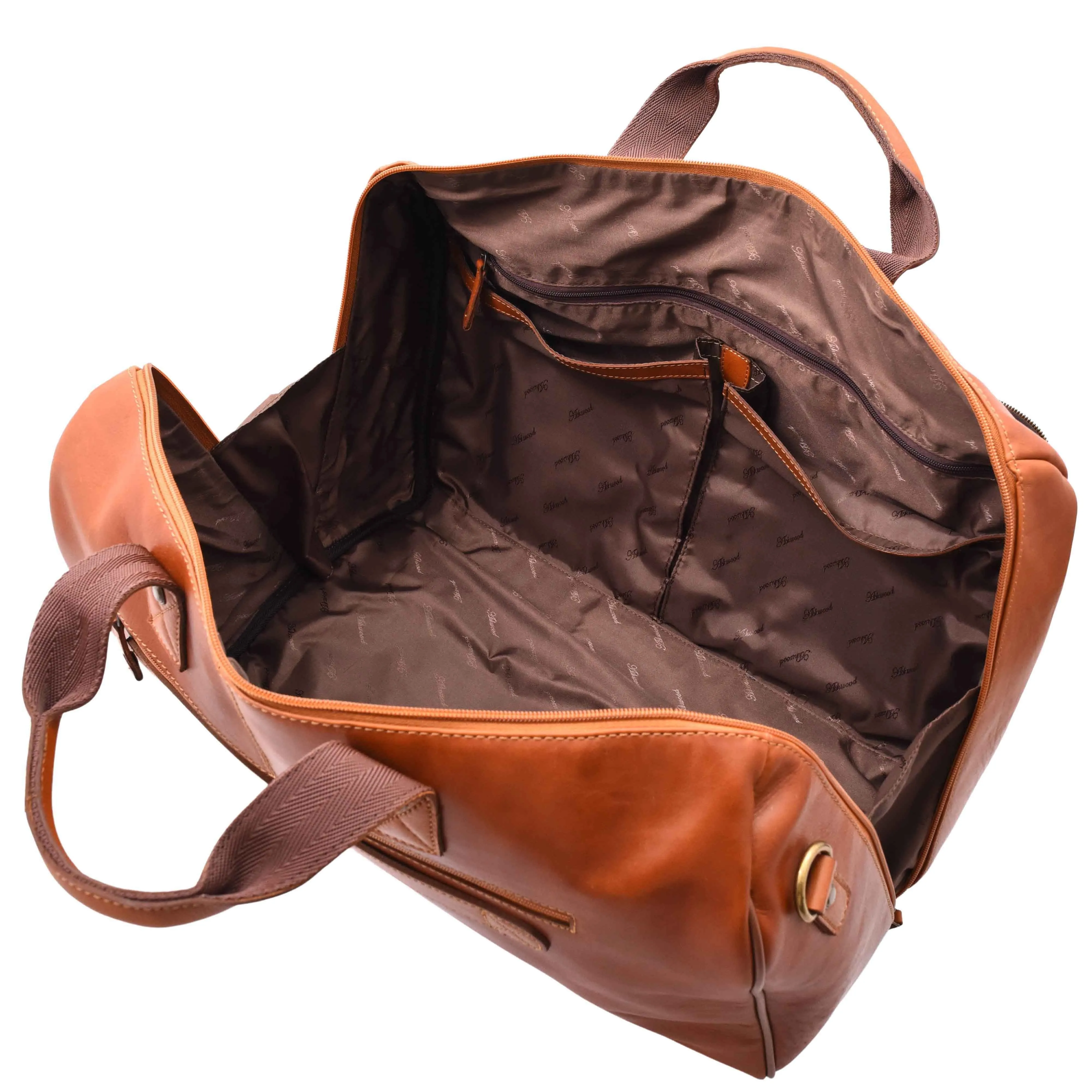 DR292 Genuine Leather Travel Holdall Overnight Bag Honey
