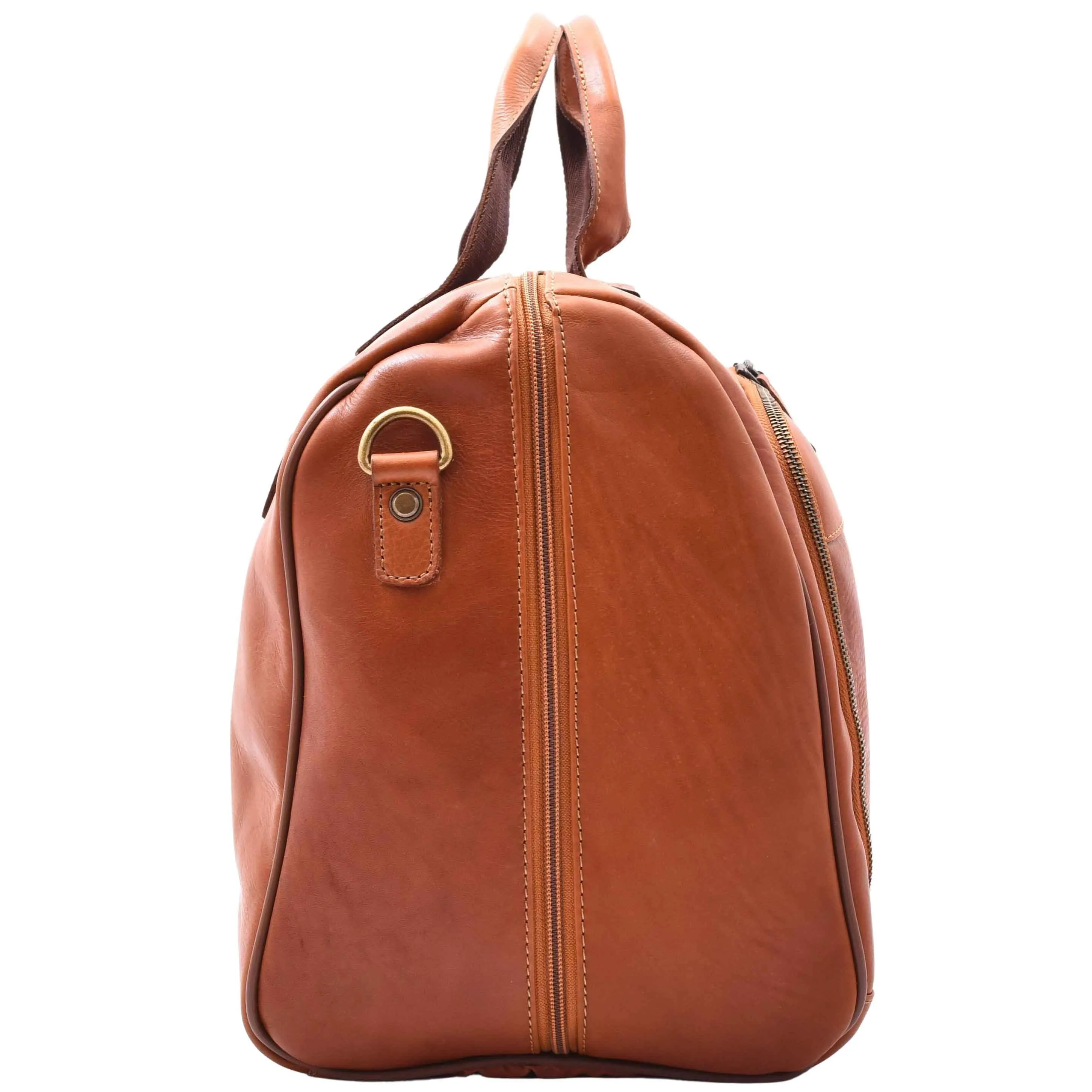 DR292 Genuine Leather Travel Holdall Overnight Bag Honey