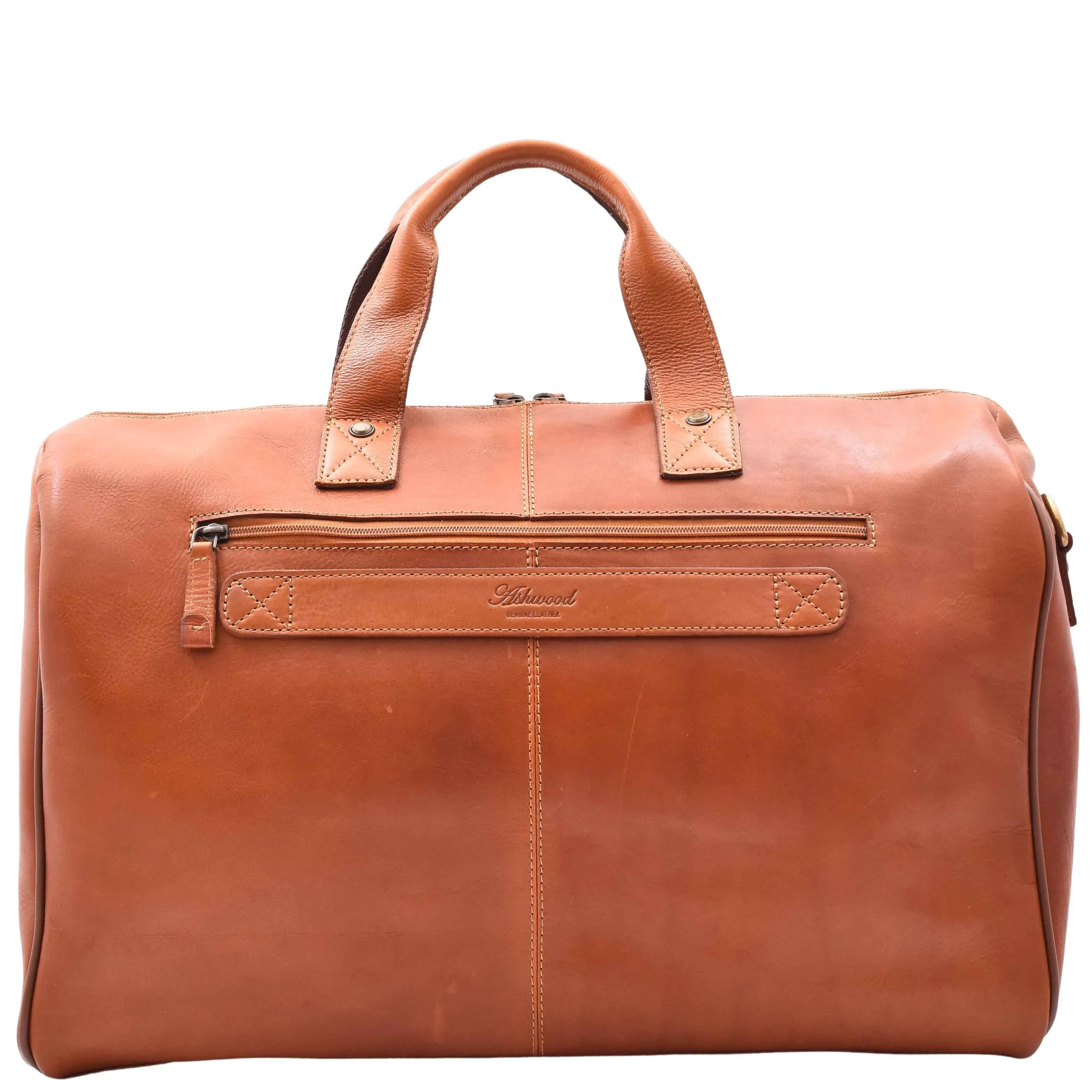DR292 Genuine Leather Travel Holdall Overnight Bag Honey