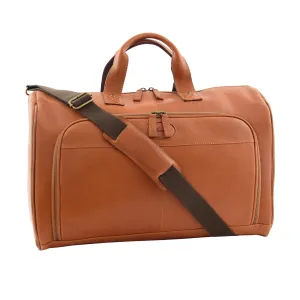 DR292 Genuine Leather Travel Holdall Overnight Bag Tan