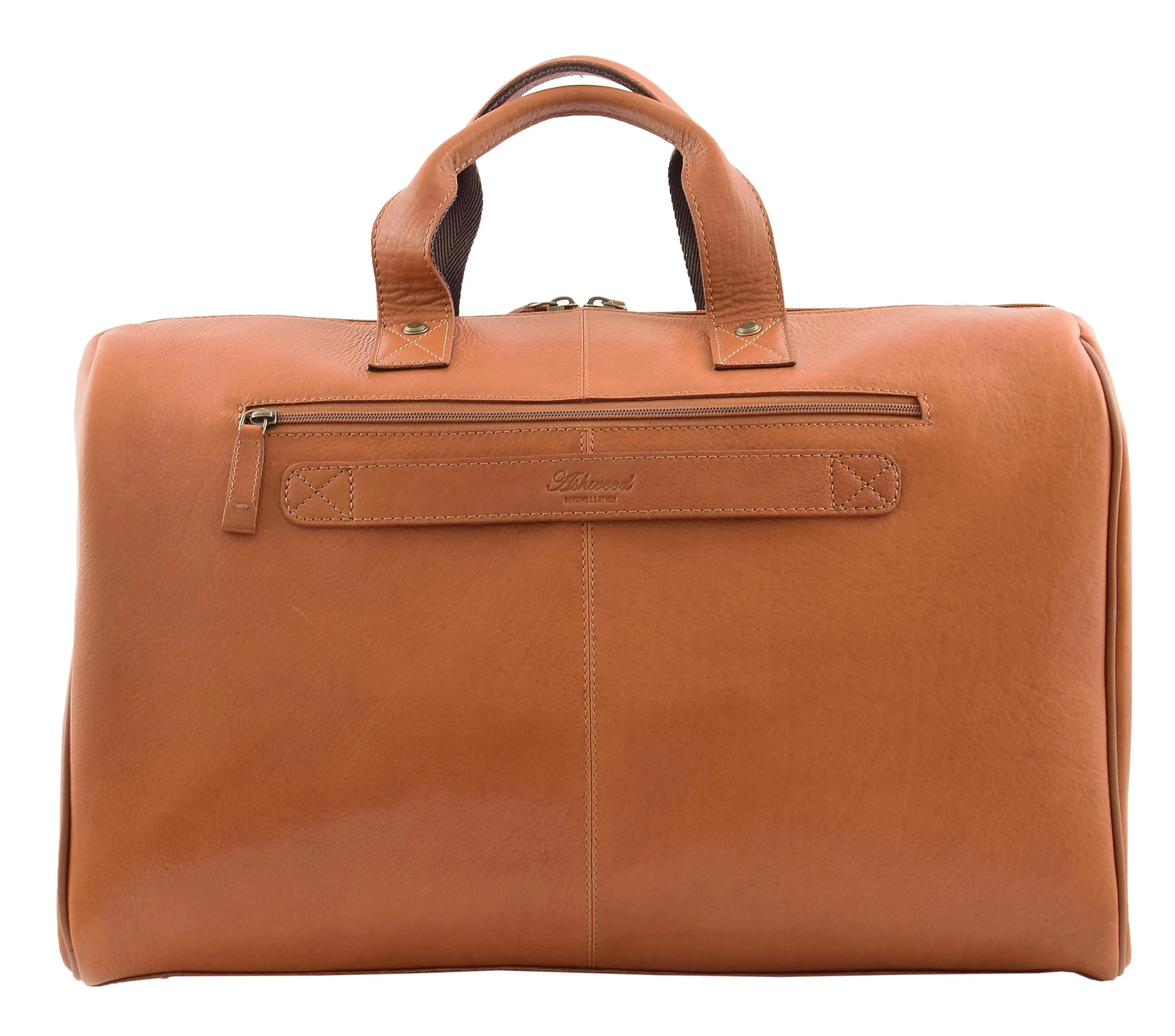 DR292 Genuine Leather Travel Holdall Overnight Bag Tan