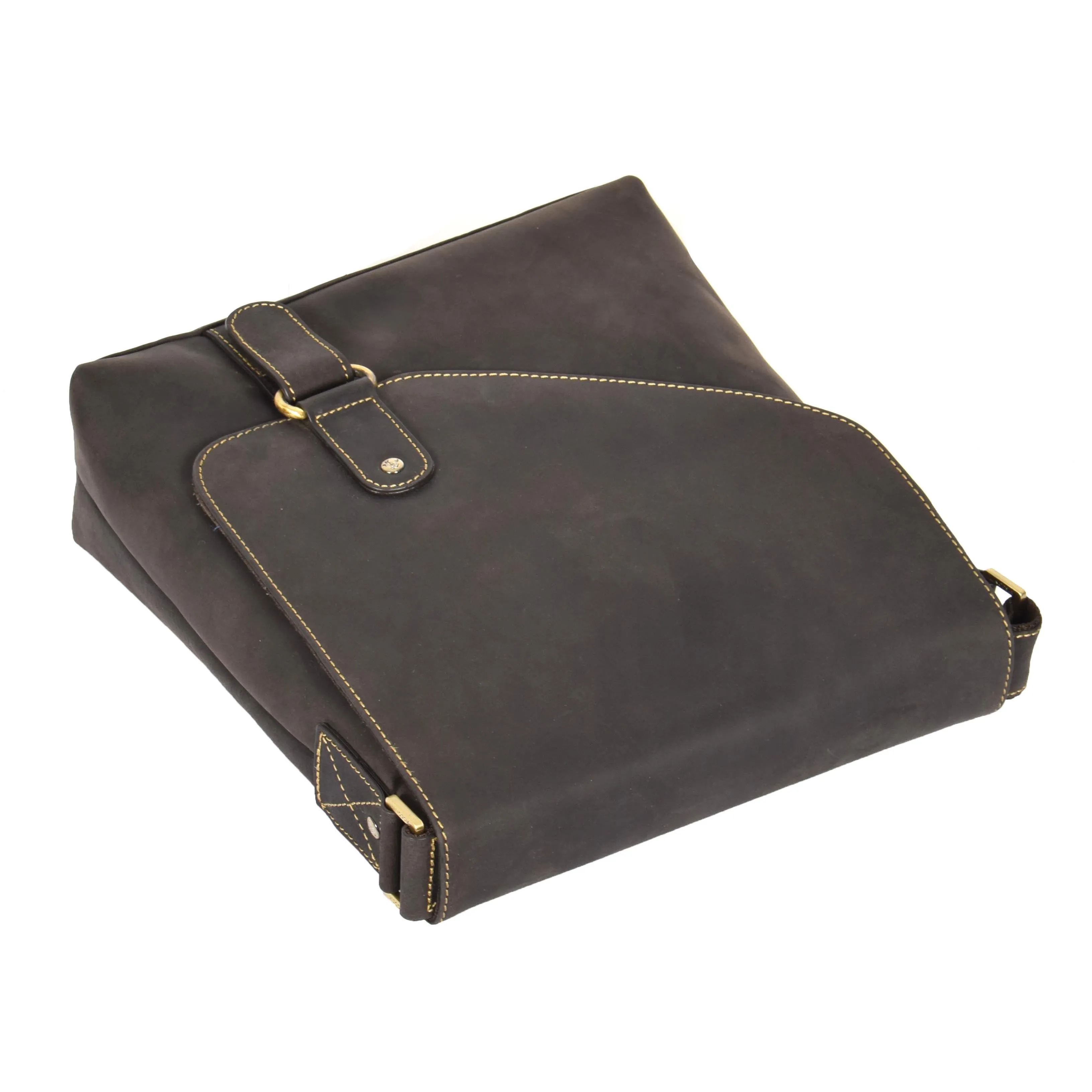 DR373 Men's Leather Organiser Cross Body Bag Brown