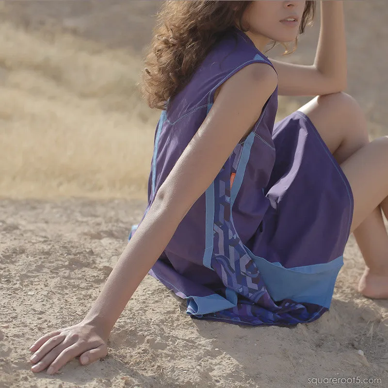 Dress "Cosmic Tetris" model "SVB" Short Violet-Blue