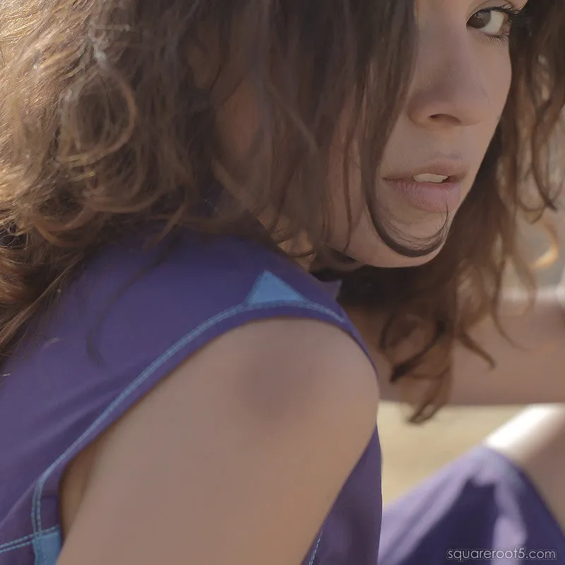 Dress "Cosmic Tetris" model "SVB" Short Violet-Blue