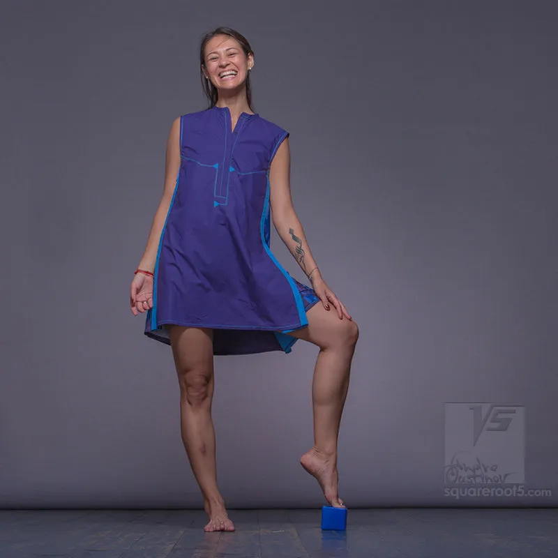 Dress "Cosmic Tetris" model "SVB" Short Violet-Blue