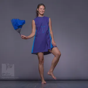 Dress "Cosmic Tetris" model "SVB" Short Violet-Blue