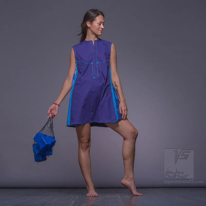 Dress "Cosmic Tetris" model "SVB" Short Violet-Blue
