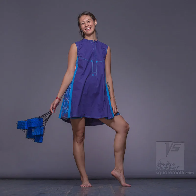 Dress "Cosmic Tetris" model "SVB" Short Violet-Blue