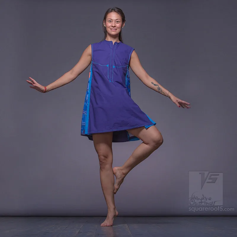 Dress "Cosmic Tetris" model "SVB" Short Violet-Blue