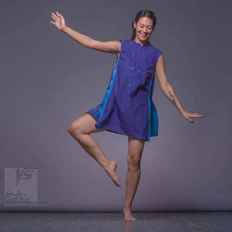 Dress "Cosmic Tetris" model "SVB" Short Violet-Blue