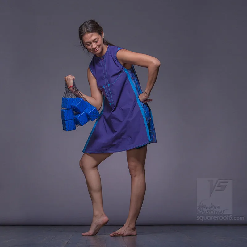 Dress "Cosmic Tetris" model "SVB" Short Violet-Blue