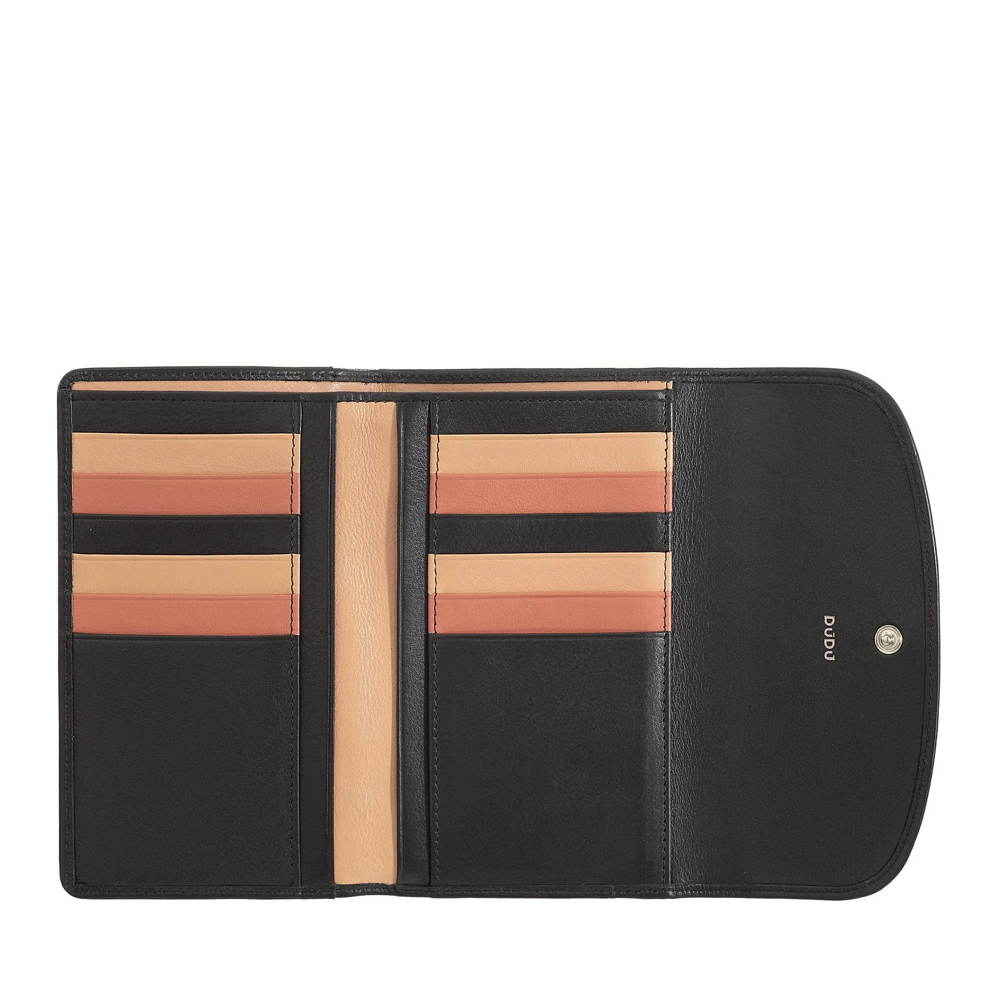 Dudu Women's Wallet In Colored Soft Leather, Bags with Keep Liest Doors, 12 Card Card holders, Multicolor