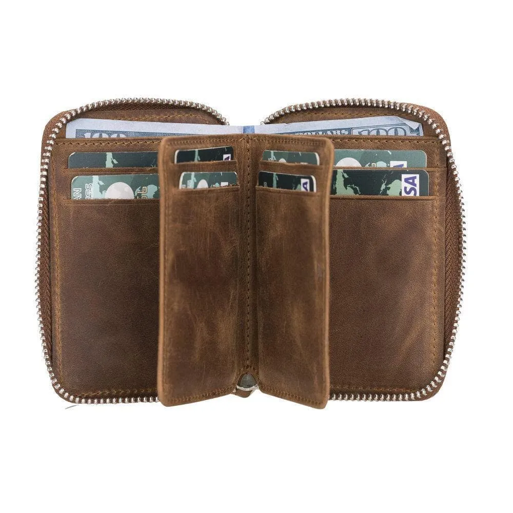 Elvis Zippered Genuine Leather Wallet / Card Holder