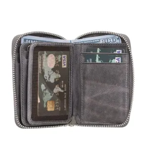 Elvis Zippered Genuine Leather Wallet / Card Holder