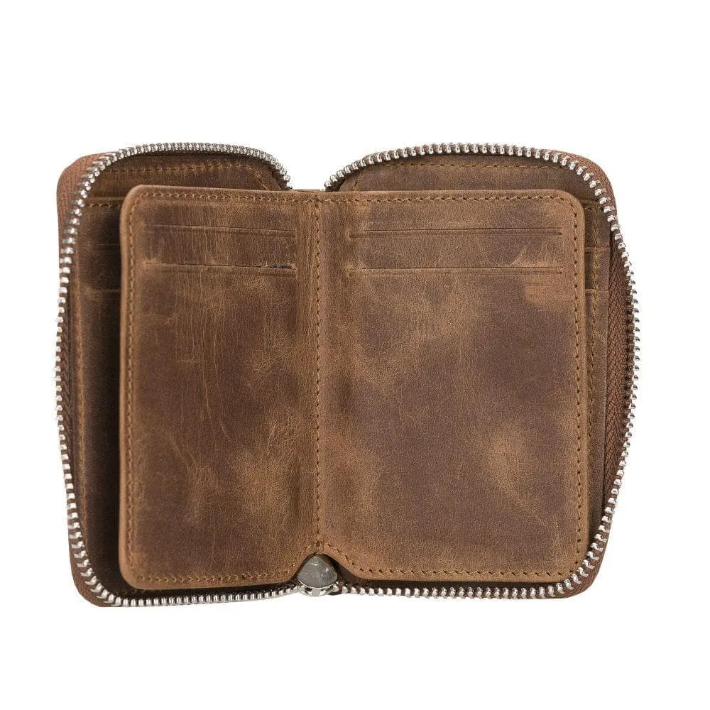 Elvis Zippered Genuine Leather Wallet / Card Holder