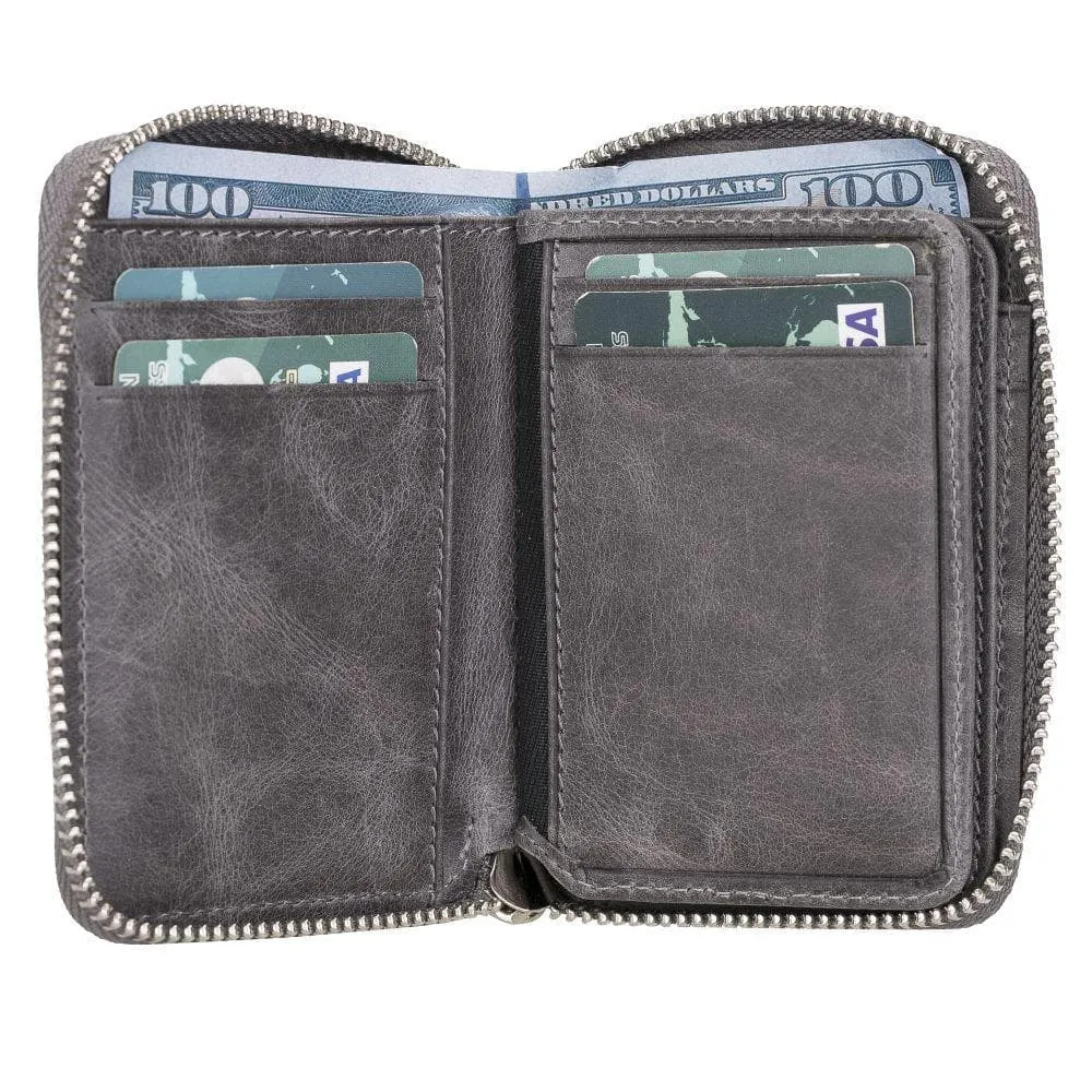 Elvis Zippered Genuine Leather Wallet / Card Holder