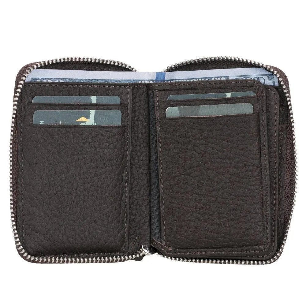 Elvis Zippered Genuine Leather Wallet / Card Holder