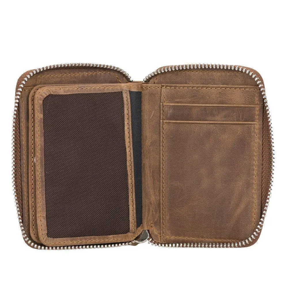 Elvis Zippered Genuine Leather Wallet / Card Holder