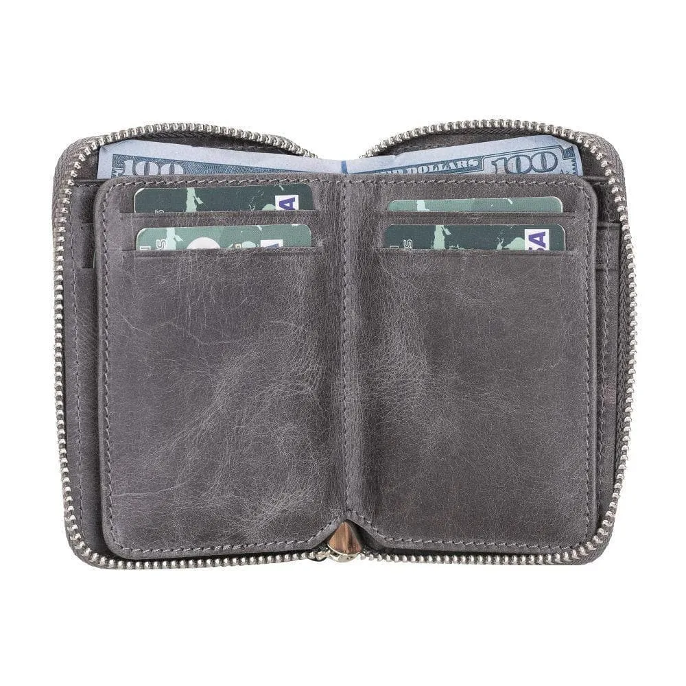 Elvis Zippered Genuine Leather Wallet / Card Holder