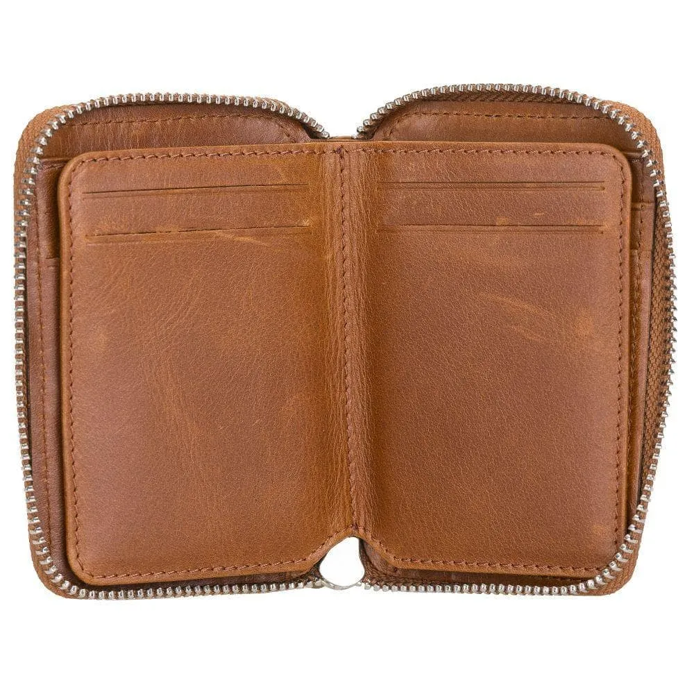 Elvis Zippered Genuine Leather Wallet / Card Holder
