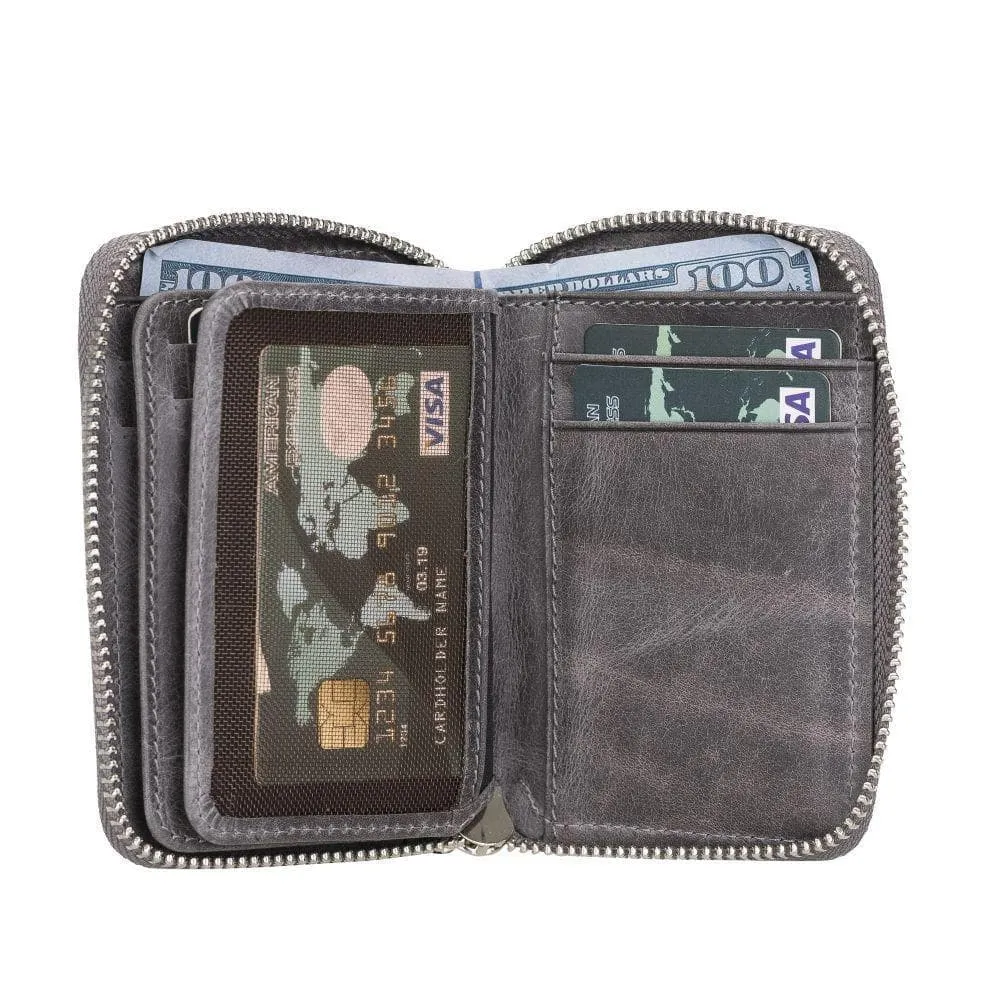Elvis Zippered Genuine Leather Wallet / Card Holder