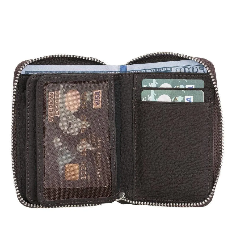 Elvis Zippered Genuine Leather Wallet / Card Holder