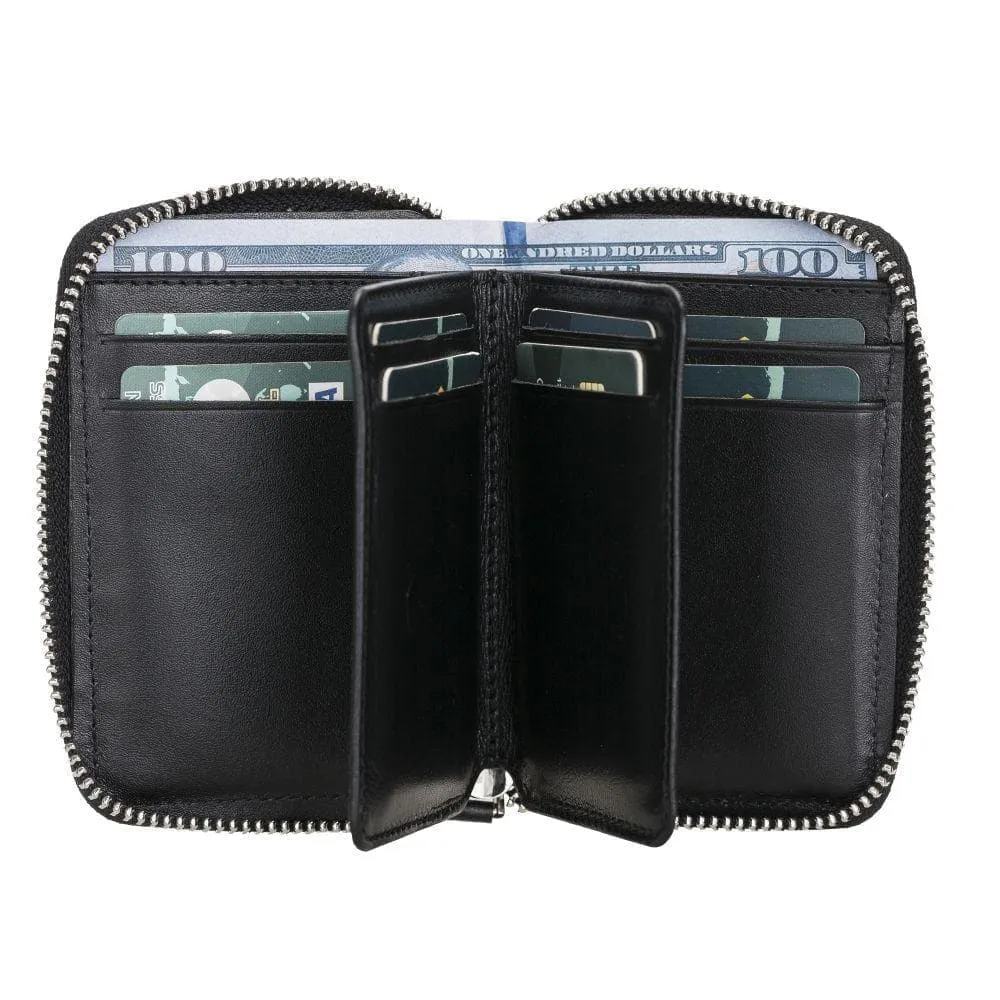 Elvis Zippered Genuine Leather Wallet / Card Holder