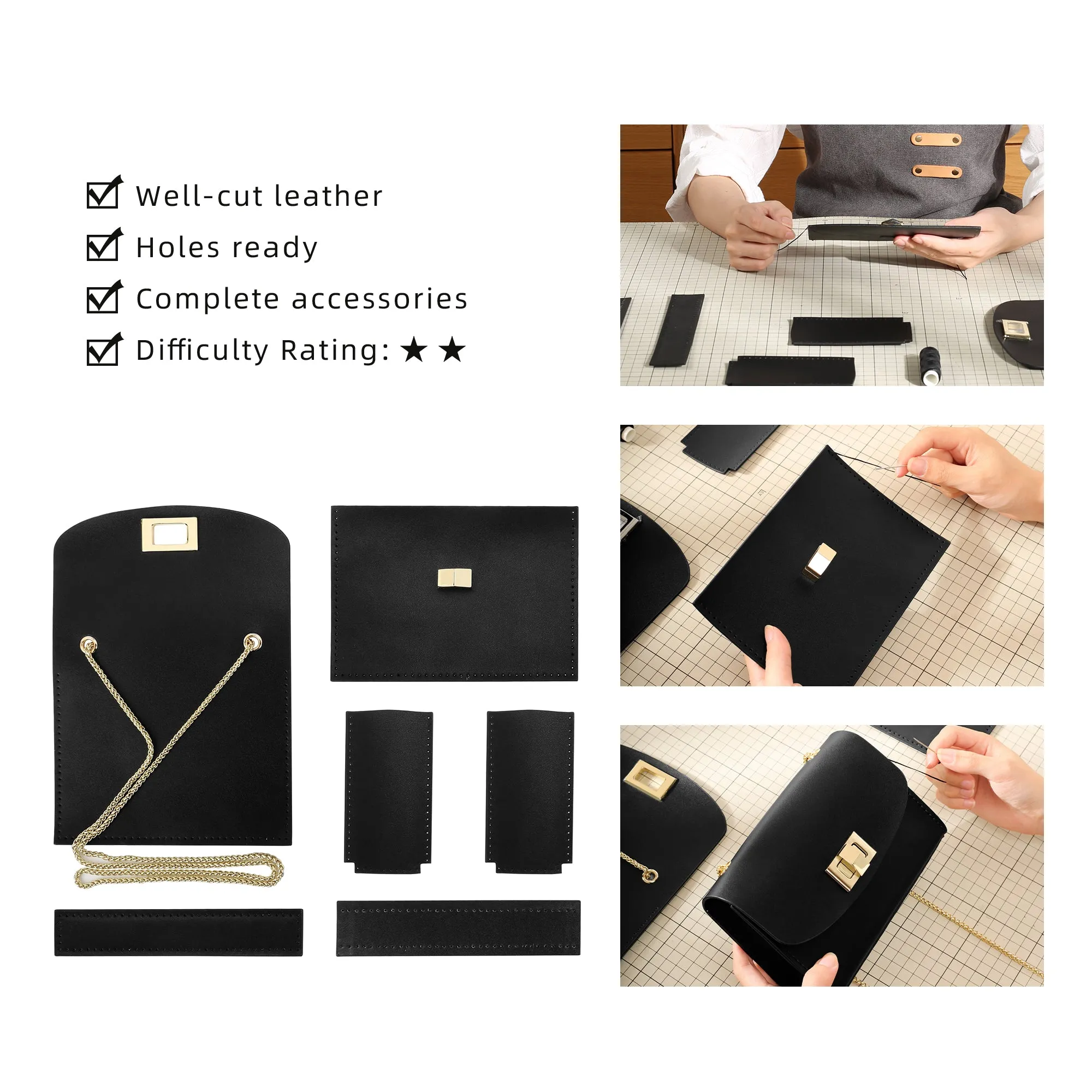 Fashion Square Leather Bag Kit