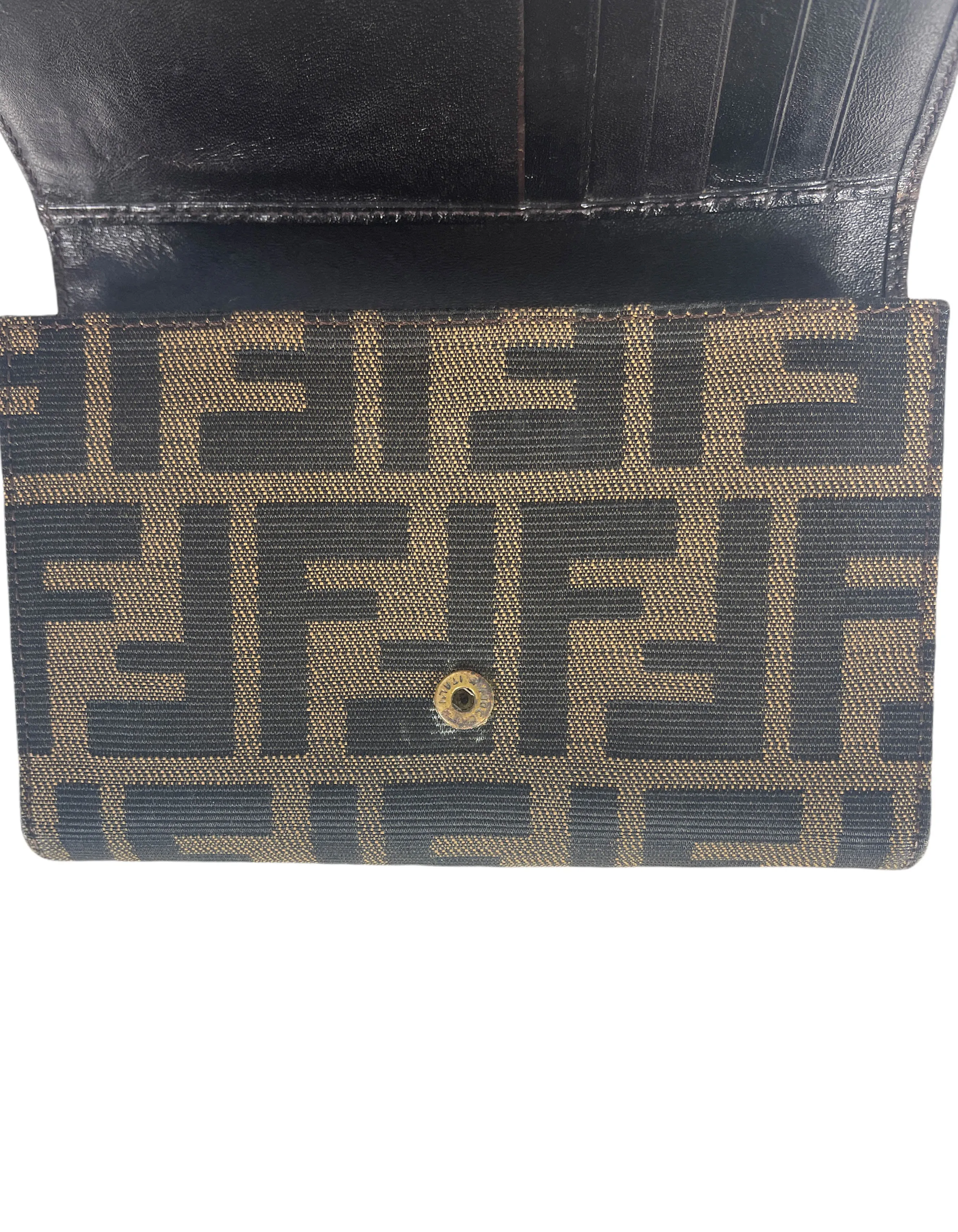 Fendi Tobacco Brown Zucca Logo Monogram Wallet