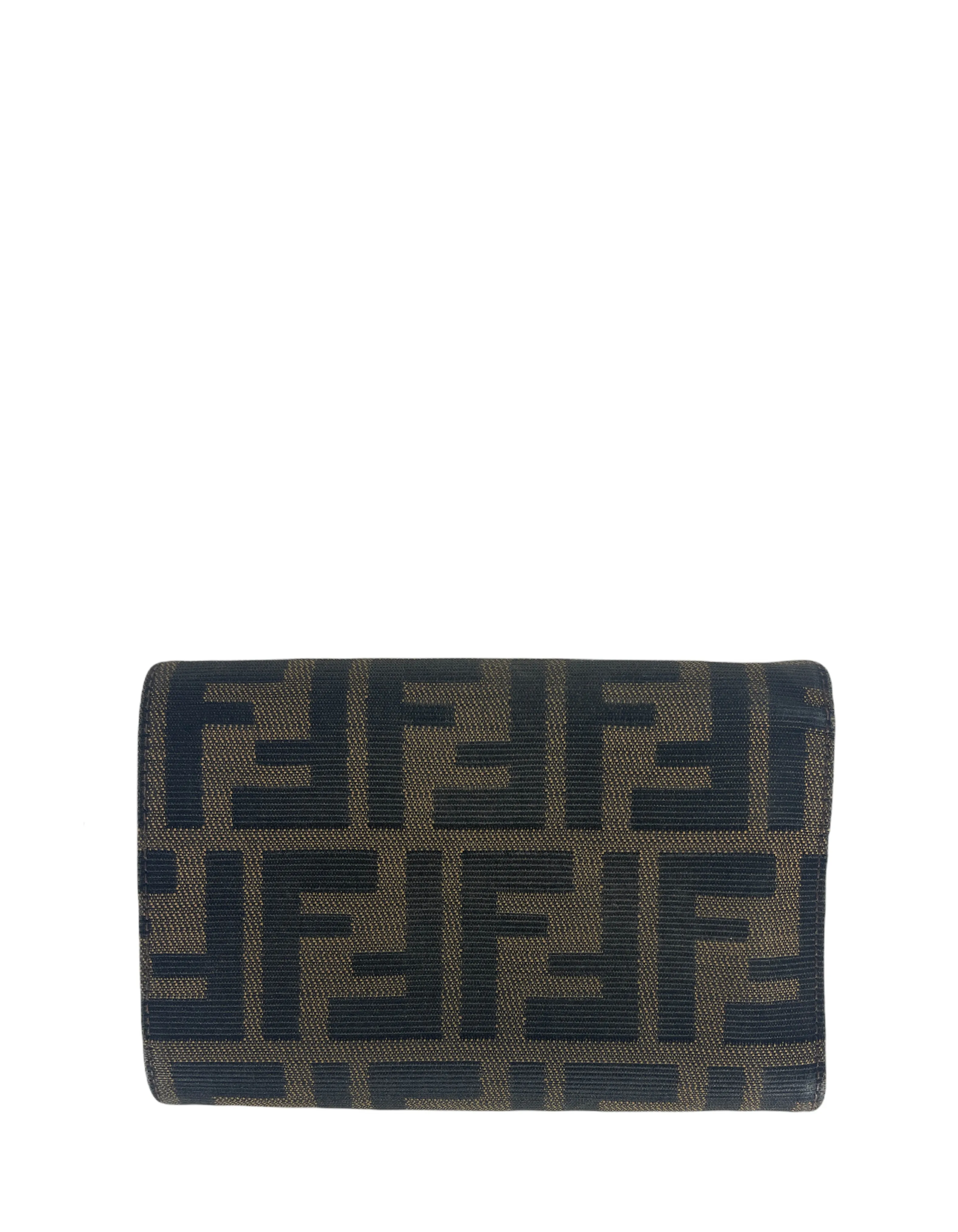 Fendi Tobacco Brown Zucca Logo Monogram Wallet