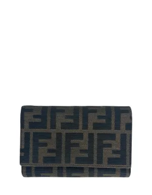 Fendi Tobacco Brown Zucca Logo Monogram Wallet