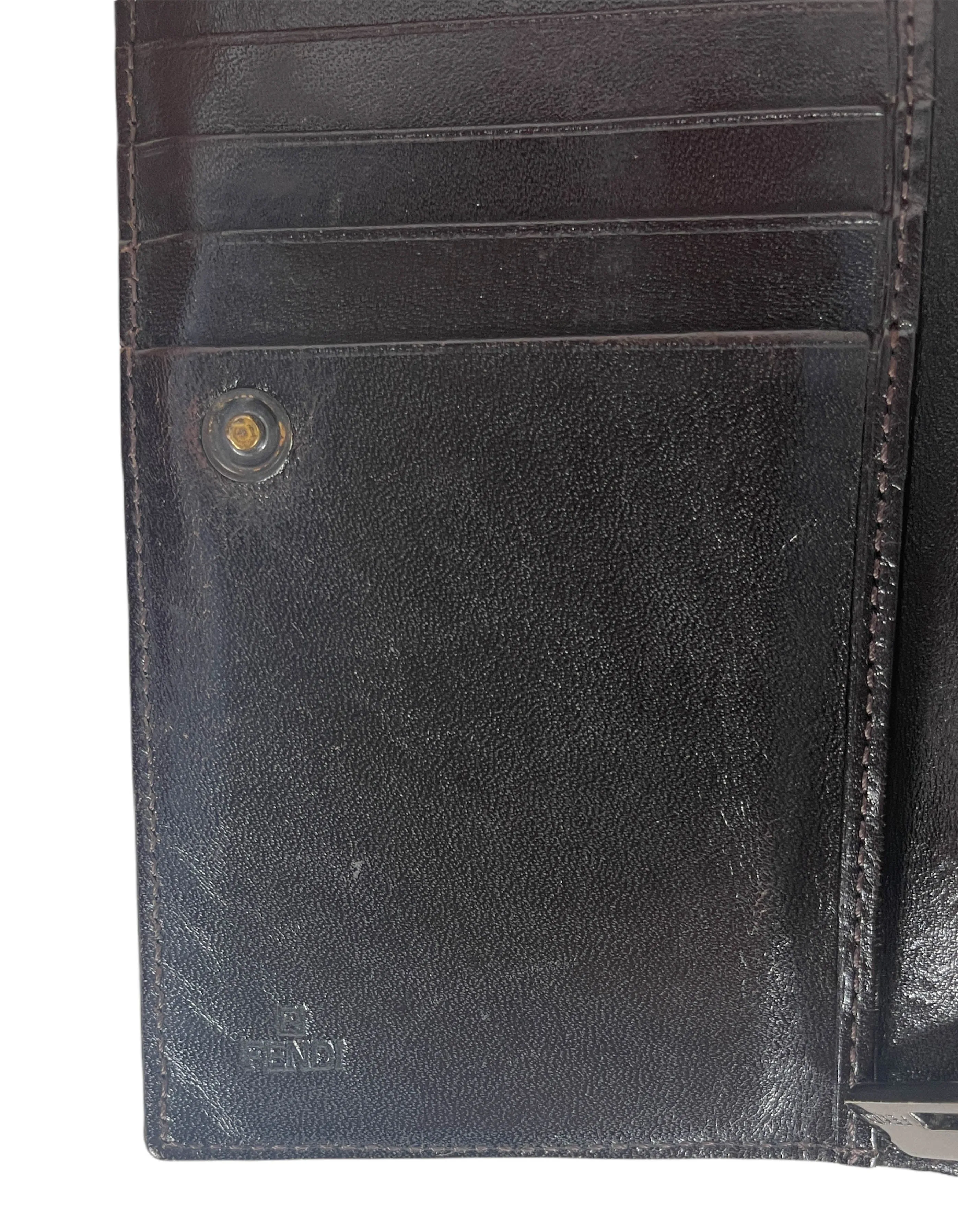 Fendi Tobacco Brown Zucca Logo Monogram Wallet