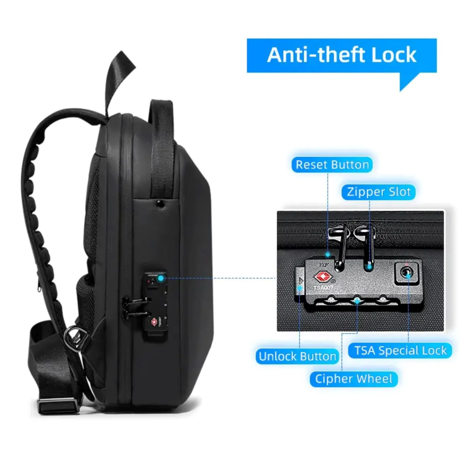 FENRUIEN Men Sling bag Crossbody Casual Waterproof Anti-Theft Chest Bag With USB Charging