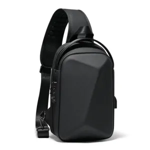 FENRUIEN Men Sling bag Crossbody Casual Waterproof Anti-Theft Chest Bag With USB Charging