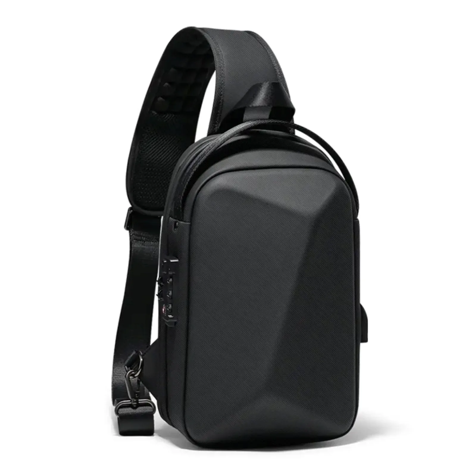 FENRUIEN Men Sling bag Crossbody Casual Waterproof Anti-Theft Chest Bag With USB Charging