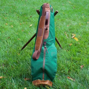 Forest Green Cordura/Brown/English Tan Leather Trim Sunday Golf Bag