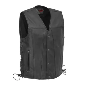 Gambler Men's Motorcycle Leather Vest - Extreme Biker Leather
