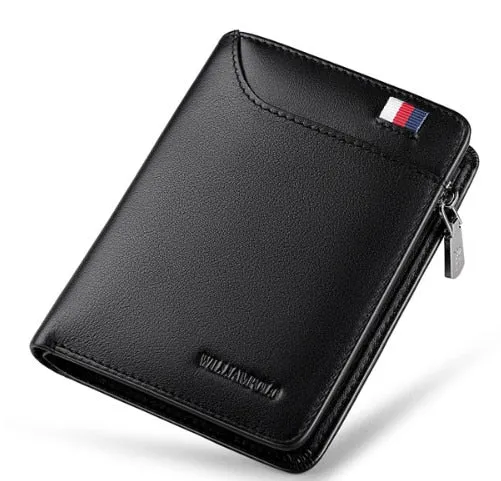 Genuine Leather Men Wallet with Card Holder Man Luxury Short Wallet Purse Zipper Wallets Casual Standard Wallets