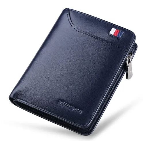 Genuine Leather Men Wallet with Card Holder Man Luxury Short Wallet Purse Zipper Wallets Casual Standard Wallets