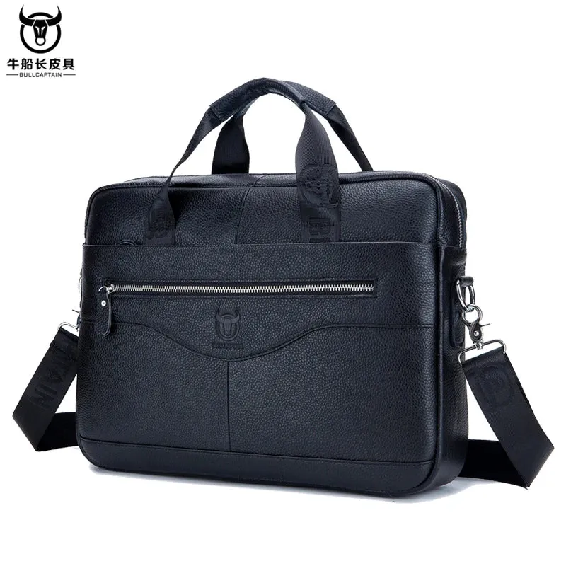 Genuine Leather Men's 14-Inch Laptop Bag