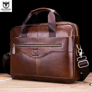 Genuine Leather Men's 14-Inch Laptop Bag