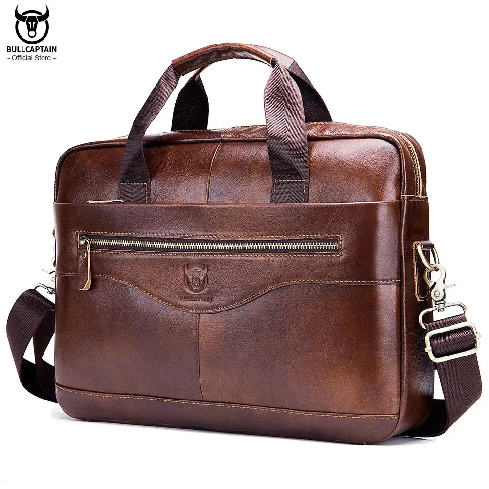 Genuine Leather Men's 14-Inch Laptop Bag