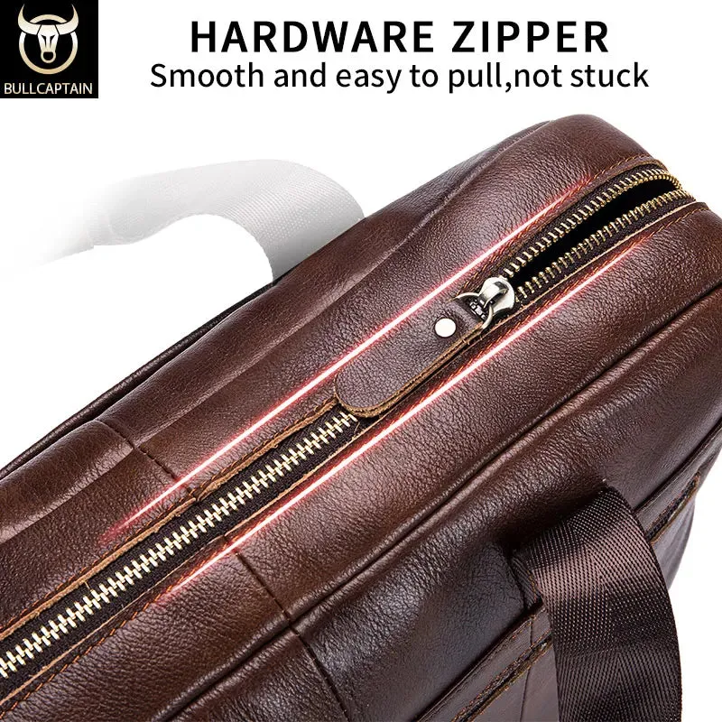 Genuine Leather Men's 14-Inch Laptop Bag