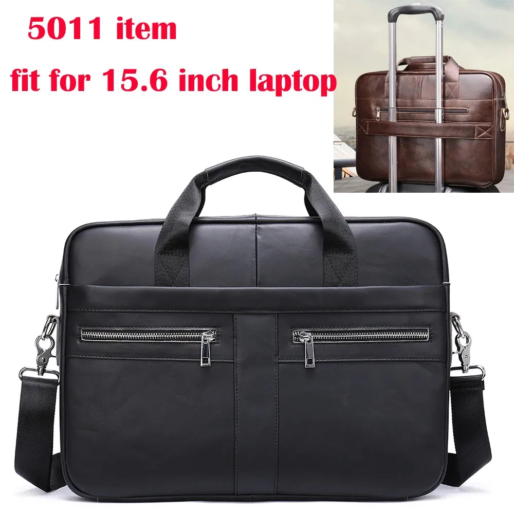 Genuine Leather Men's Briefcase for 14" Laptop