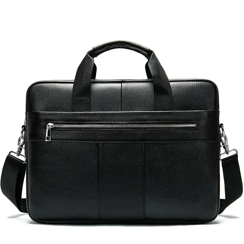 Genuine Leather Men's Briefcase for 14" Laptop