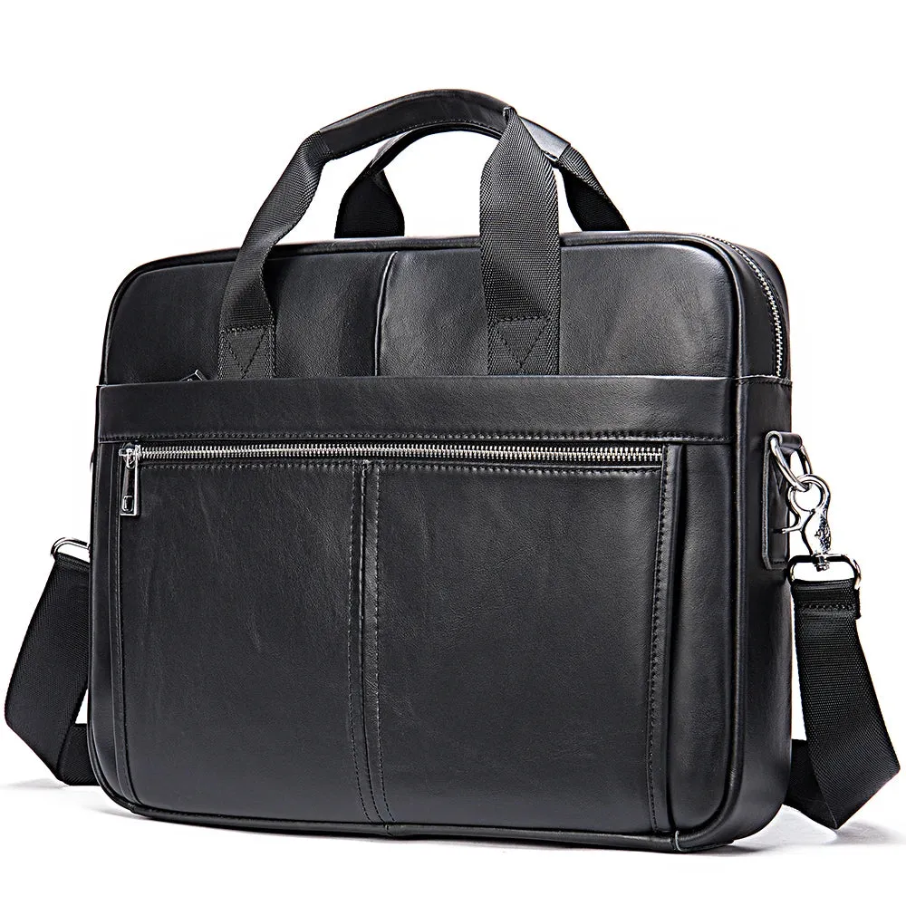 Genuine Leather Men's Briefcase for 14" Laptop