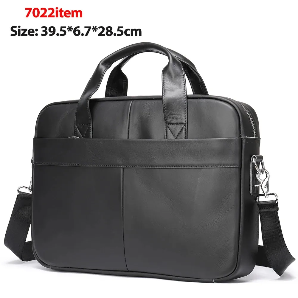 Genuine Leather Men's Briefcase for 14" Laptop