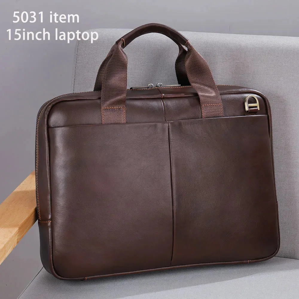 Genuine Leather Men's Briefcase for 14" Laptop