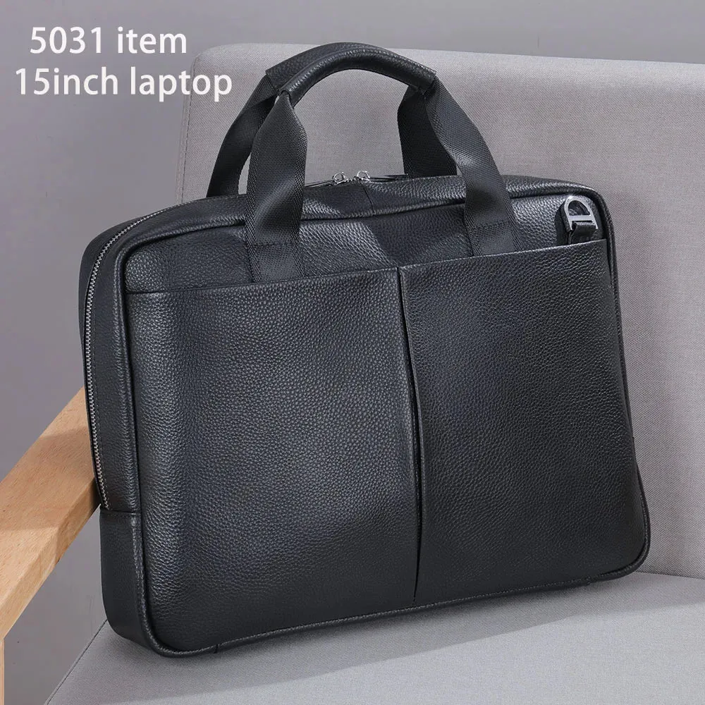 Genuine Leather Men's Briefcase for 14" Laptop