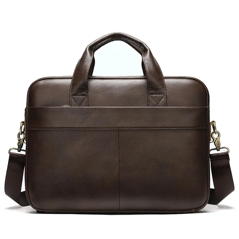 Genuine Leather Men's Briefcase for 14" Laptop